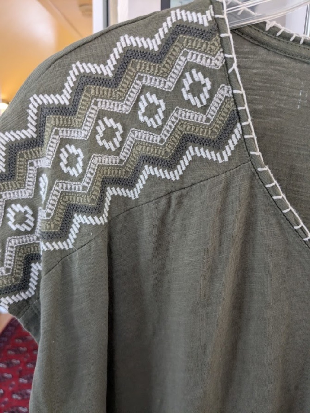 FINAL MARKDOWN. Style & Co. Plus Size 2x Embroidered Green Top - Picture 3 of 7